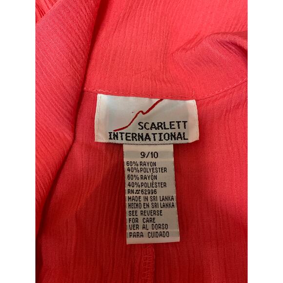 Scarlett International Red Short Sleeve Button Down Lace Up Jumpsuit Romper 9/10 - Picture 4 of 4